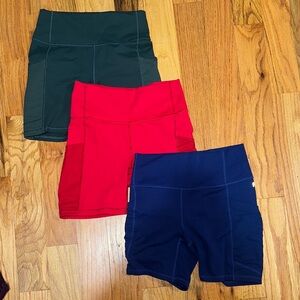 Fabletics Women's Athletic Shorts - Green, Red, and Blue